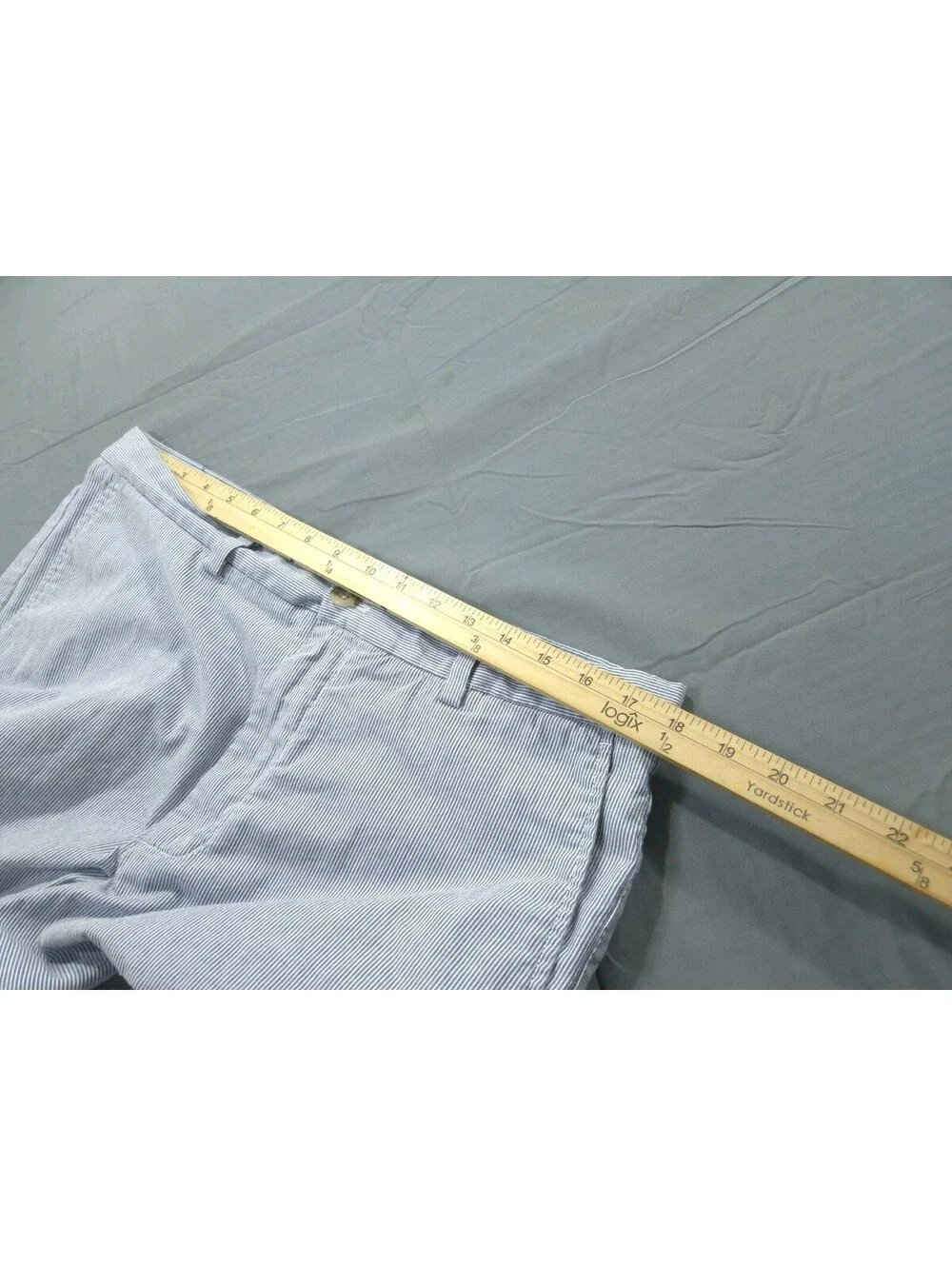 Vineyard Vines Shorts Mens 35 Blue White Striped Breaker Chino Stretch Golf Prep